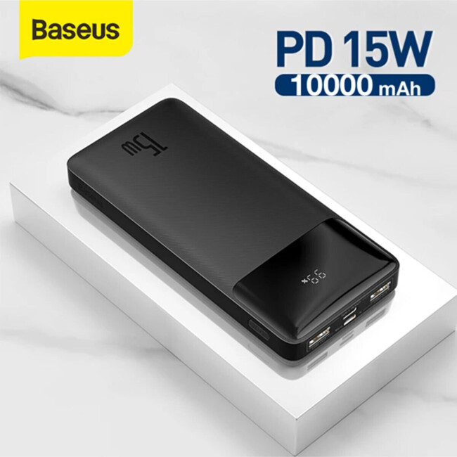 Baseus Bıpow 15W Hızlı Şarj 10000 Mah Led Göstergeli Powerbank - Siyah