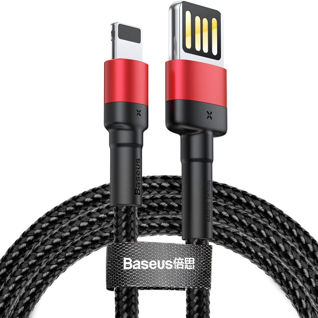 Baseus Cafule Lightning 2.4A 1M Kablo Kırmızı+Siyah