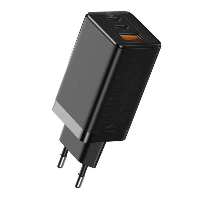 Baseus Gan5 Pro 2C+U 65W - Black Şarj Adaptörü