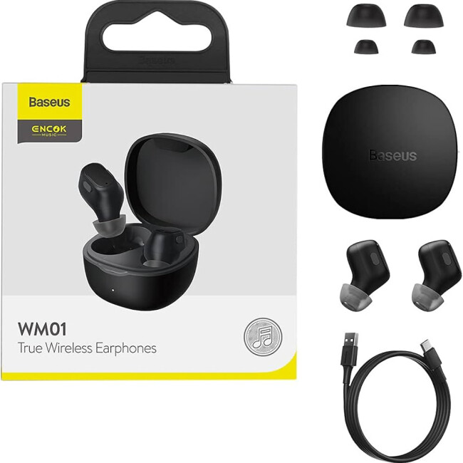 Baseus Encok Wm01 2022 True Wireless Bluetooth Kulaklık-Siyah